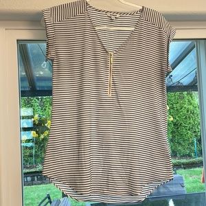 Short sleeve striped dress shirt